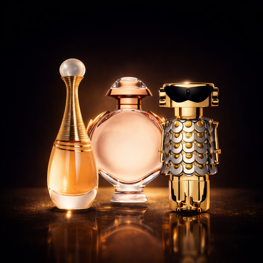 Kit 3 Fragranze Femminili Premium — Golden Bloom · Divine Aura · Modern Muse (100 ml ciascuna)
