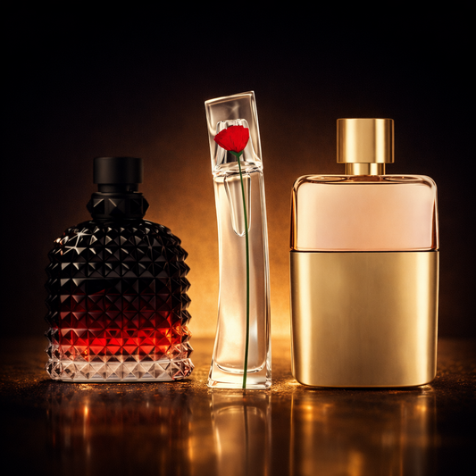 Kit 3 Fragranze Femminili Premium — Velvet Temptation · Intense Passion · Soft Bloom (100 ml ciascuna)
