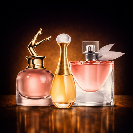 Kit 3 Fragranze Femminili Premium — Glam Temptation · Golden Fleur · Belle Harmony (100 ml ciascuna)